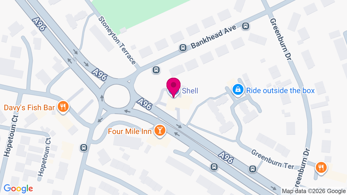 Map of digital billboard locations in Aberdeen