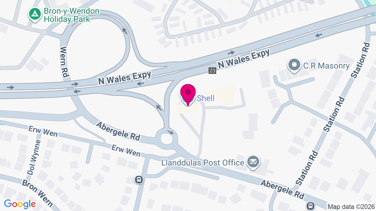 Map of digital billboard locations in Abergele