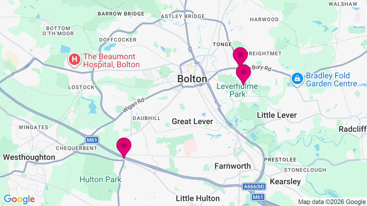 Map of digital billboard locations in Bolton