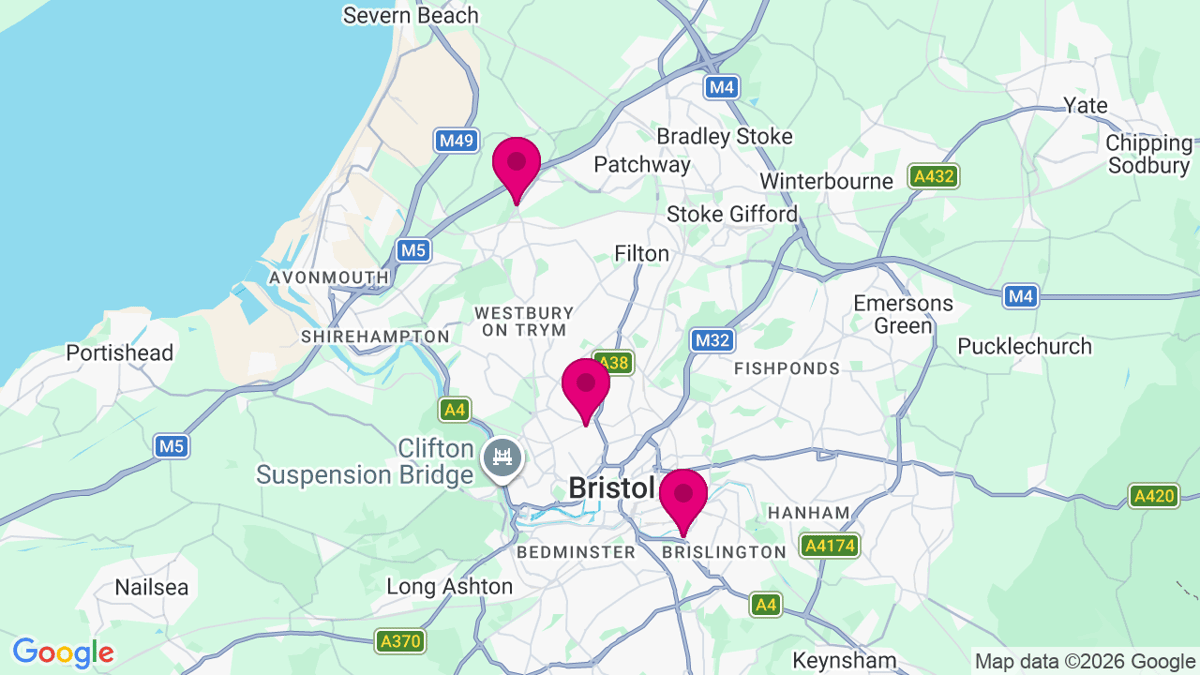 Map of digital billboard locations in Bristol
