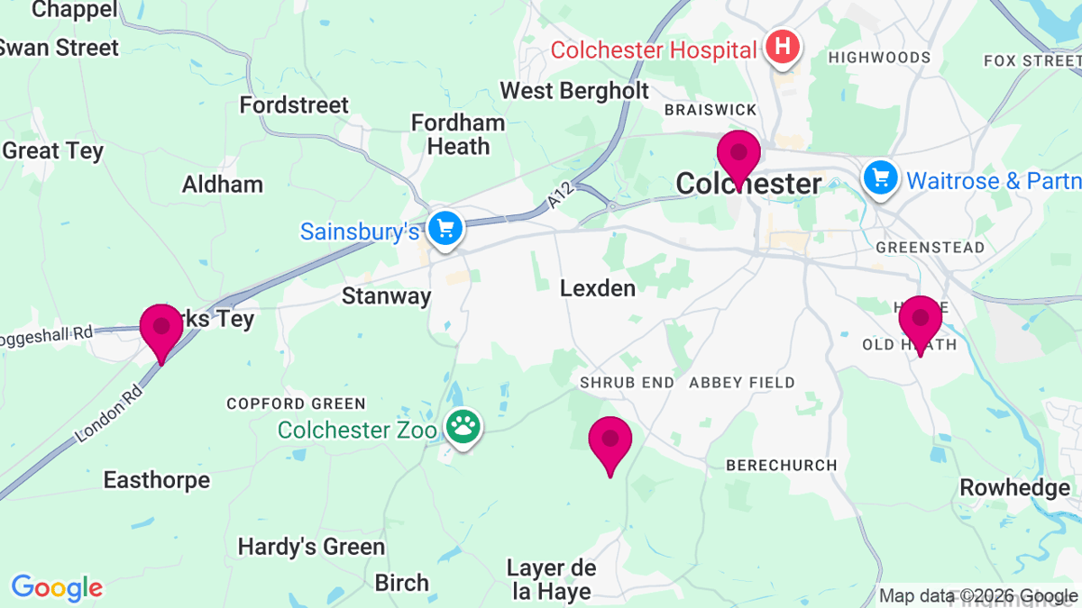 Map of digital billboard locations in Colchester