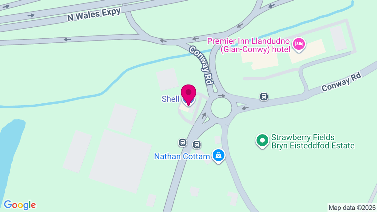 Map of digital billboard locations in Colwyn Bay