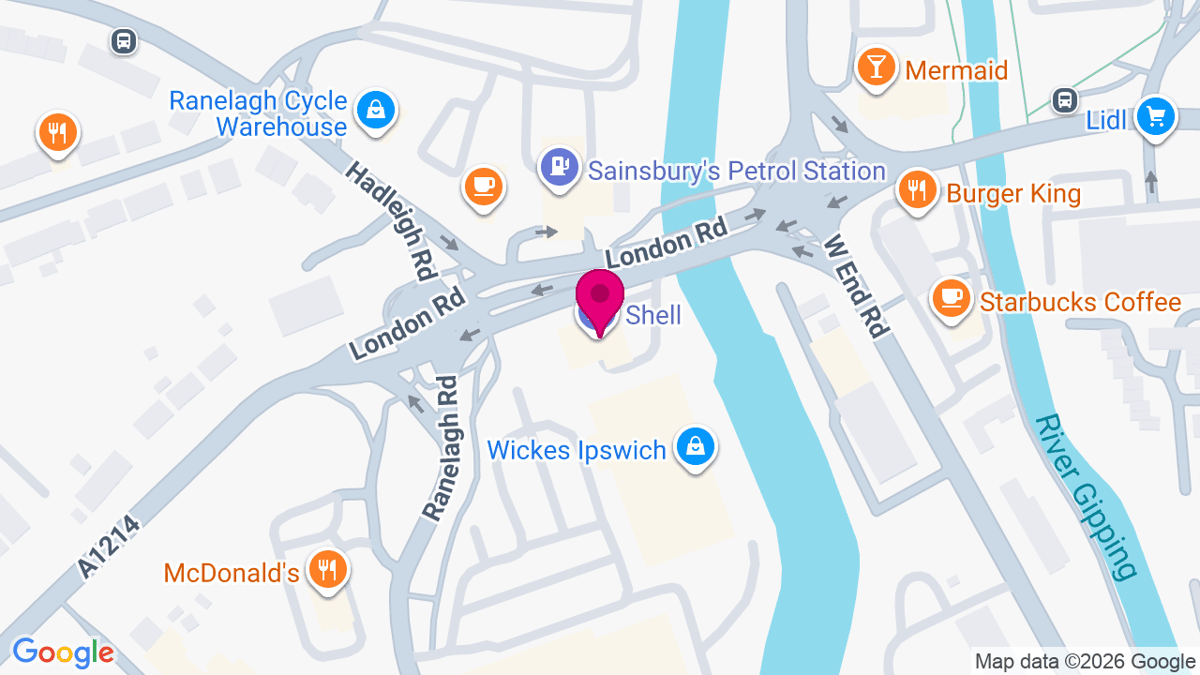 Map of digital billboard locations in Ipswich