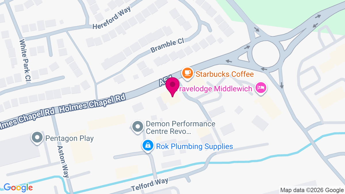 Map of digital billboard locations in Middlewich