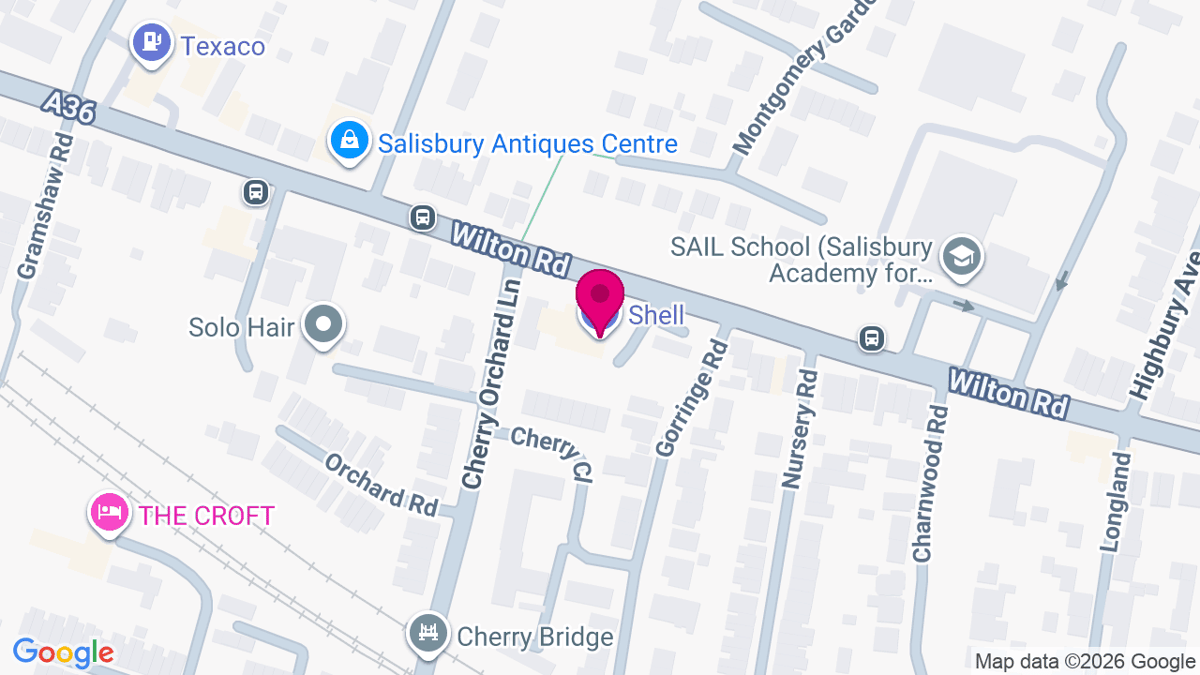 Map of digital billboard locations in Salisbury