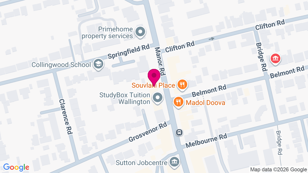 Map of digital billboard locations in Wallington