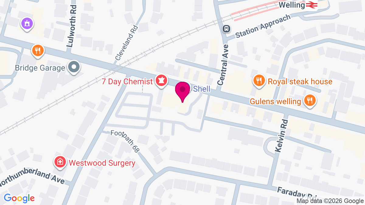 Map of digital billboard locations in Welling