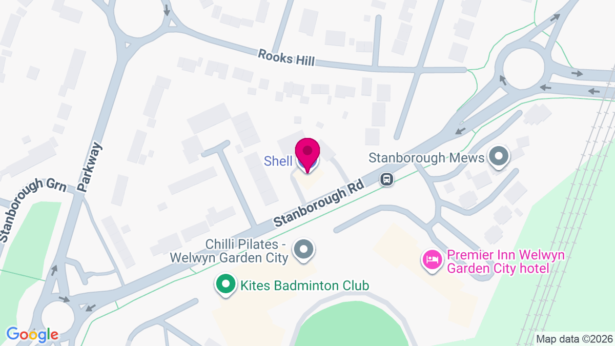 Map of digital billboard locations in Welwyn Garden City