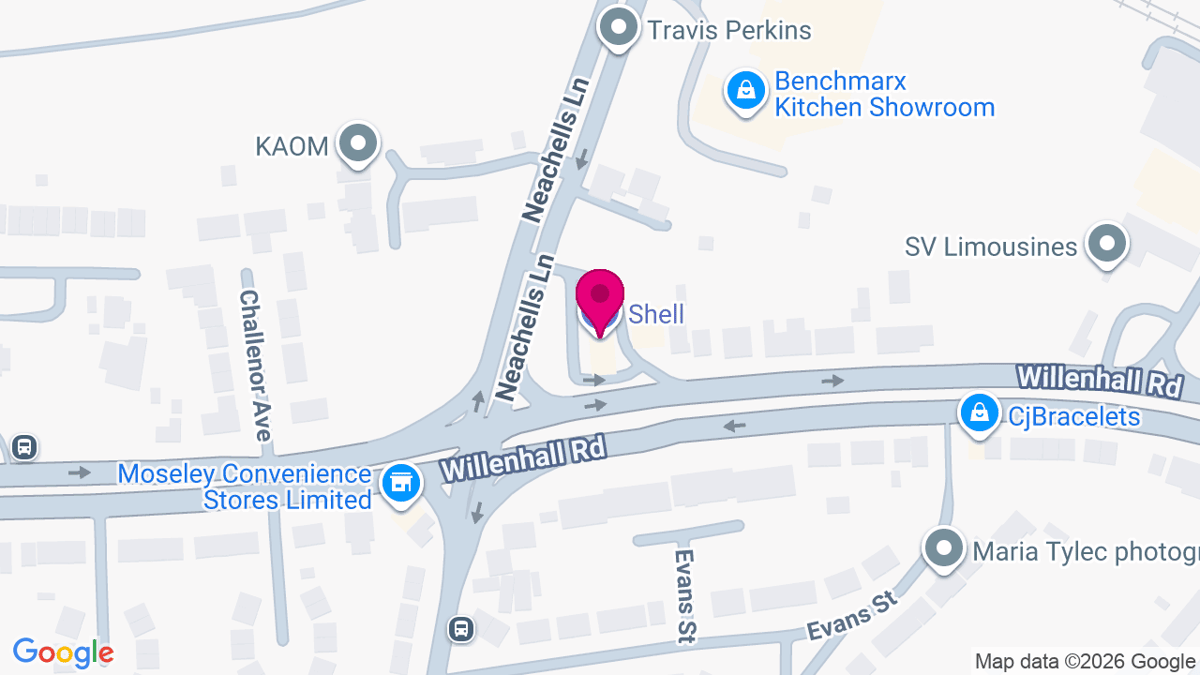 Map of digital billboard locations in Willenhall