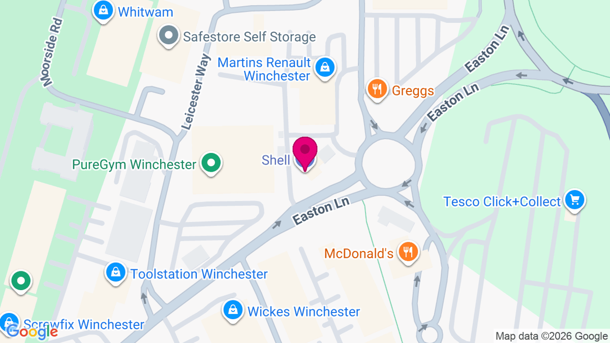 Map of digital billboard locations in Winchester